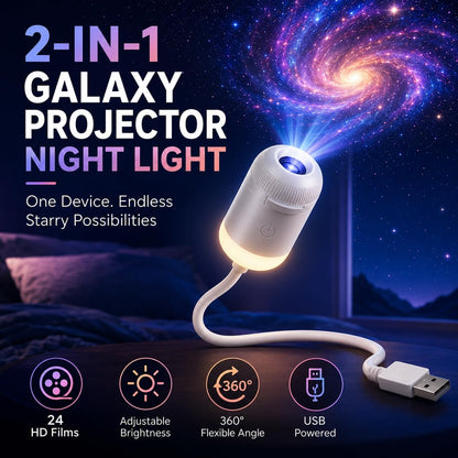 HD Smart Dynamic 5D Holographic Night Light Projector, Plug and Play Galaxy Star Projector, 360° Rotating USB Powered Ocean Wave Ceiling Light for Bedroom, Kids Room, Party Decor (24 Projection Films)