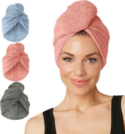 Turbie Twist 2-Pack Microfiber Hair Towel for Beauty, Travel, Gifting - Hair Wrap Turban for Straight, Wavy & Curly Hair - Premium Personal Care - Dark Purple & Light Purple