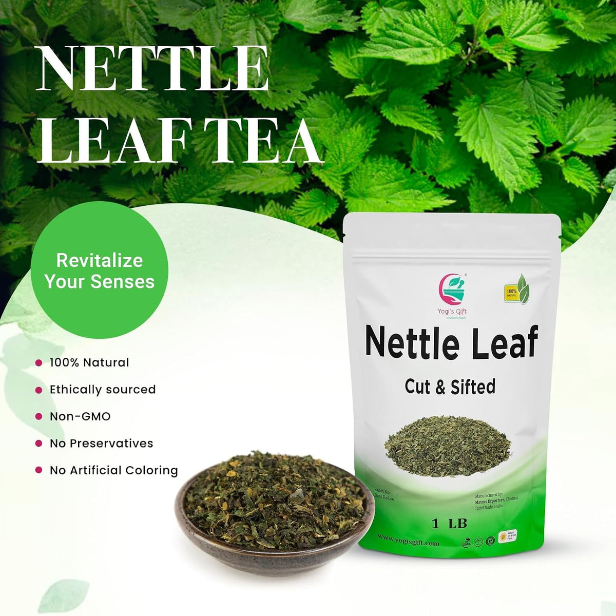 Yogi's Gift® Nettle Leaves 1lb | Cut & Sifted Herbal Tea