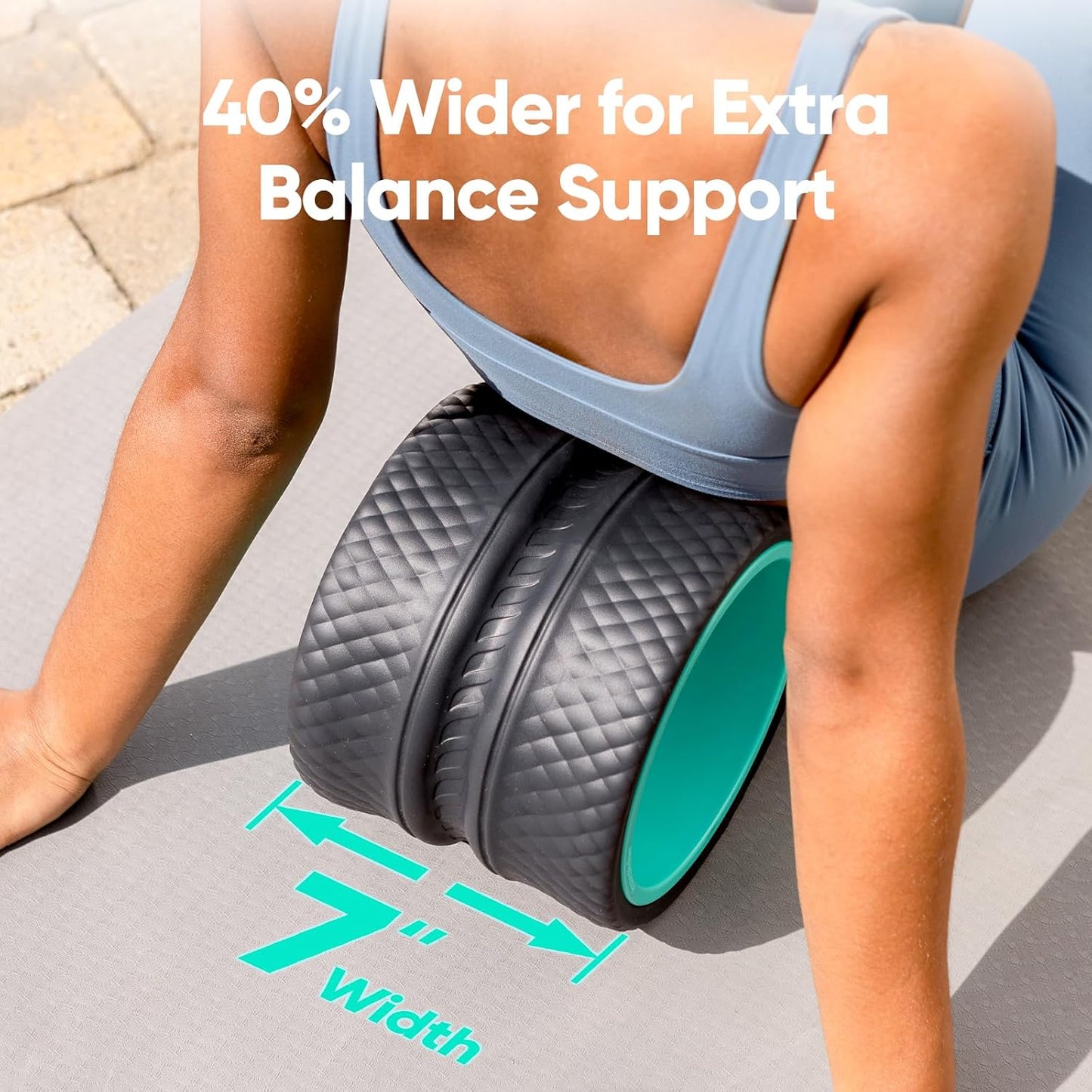 FitBeast Back Roller - Deep Tissue Massage Wheel, Yoga Wheel & Back Stretcher for Pain Relief (12'')