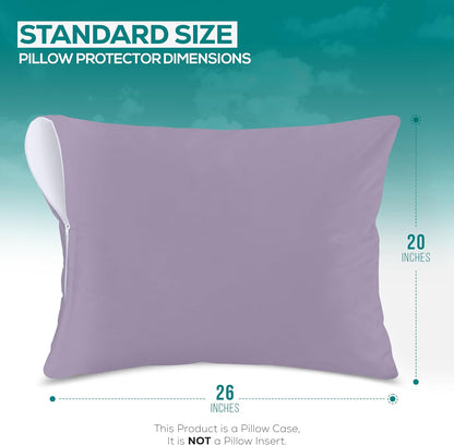Utopia Bedding Premium 100% Waterproof Pillow Protectors with Zipper Standard Size (Set of 4), Bed Bug and Dust Mite Proof Zippered Pillow Covers, Pillow Encasement Cases, Gray