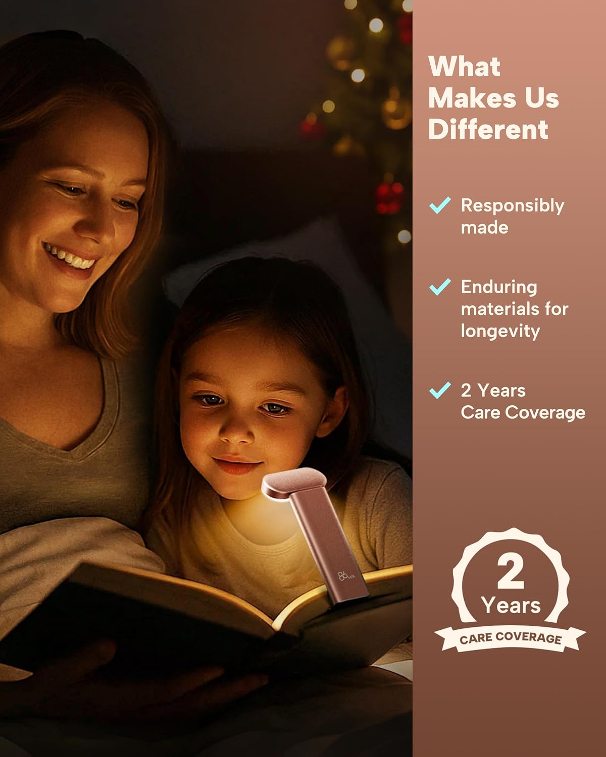 86lux Book Light, Rechargeable Reading Light for Book in Bed