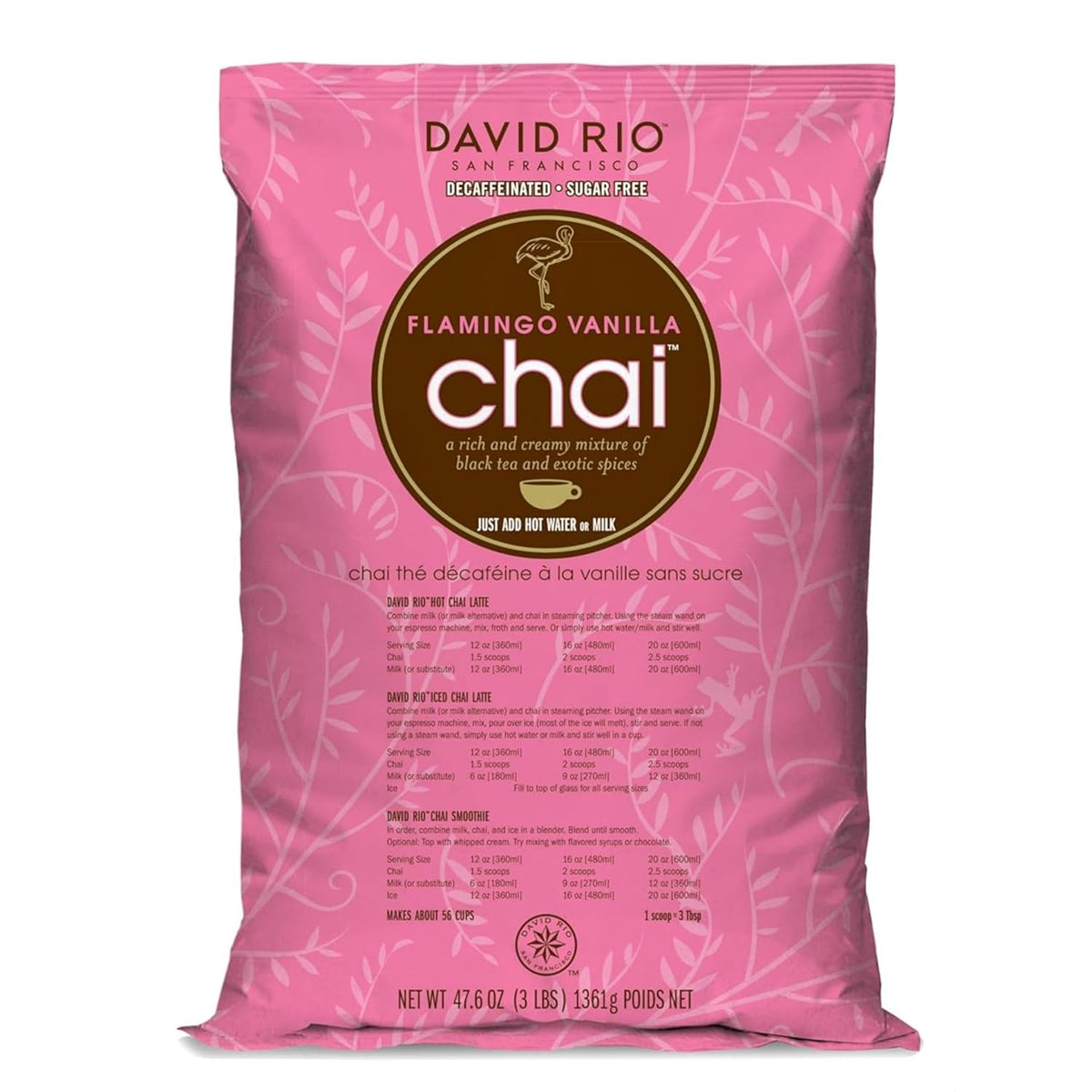David Rio Elephant Vanilla Chai Tea Latte Mix, 14 Oz