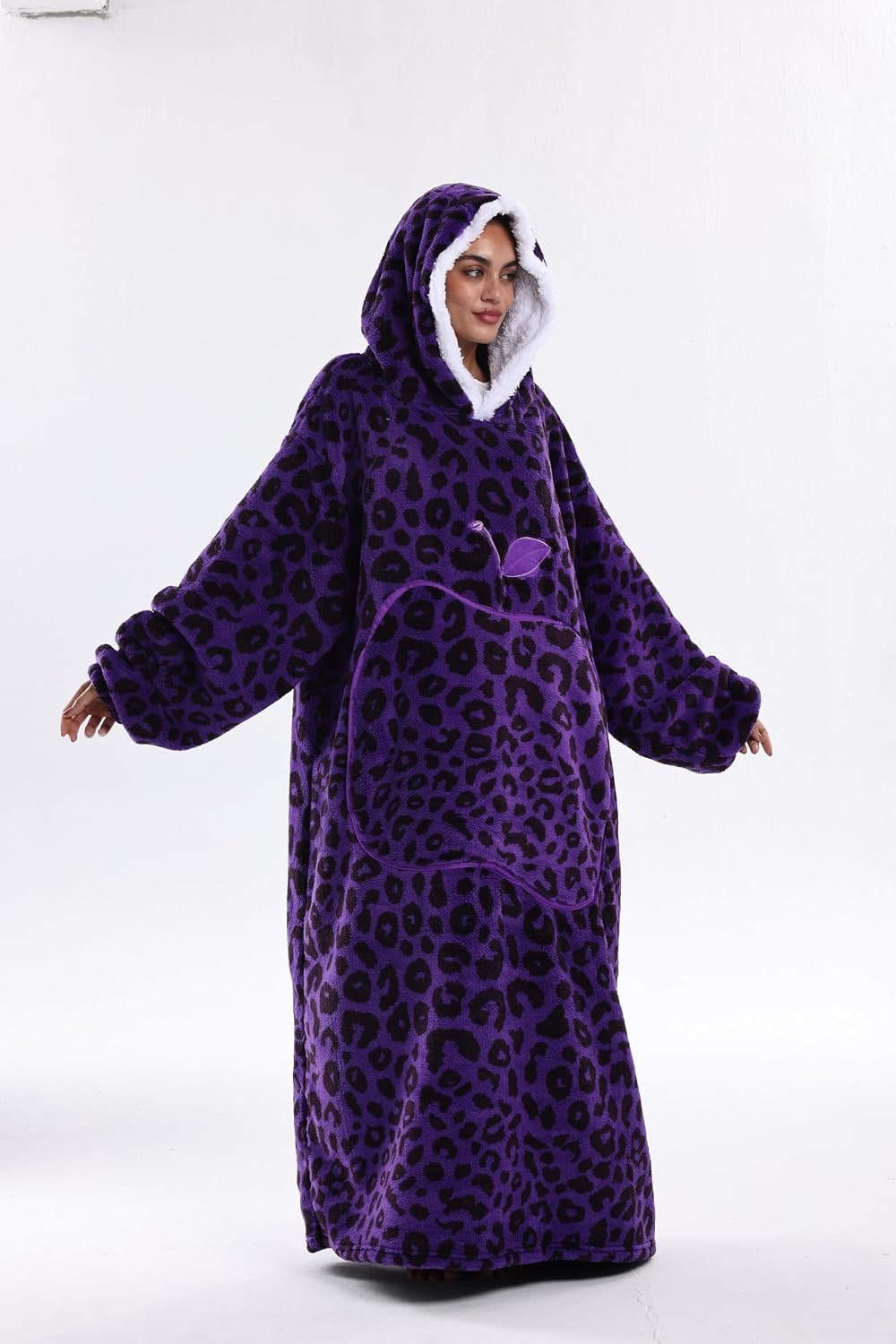 Capecage Blanket Hoodie, Long Hooded Blanket Sweatshirt as Birthday Gifts for Women Men, Long Wearable Blanket for Women Men.