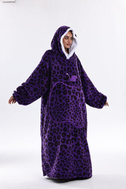 Capecage Blanket Hoodie, Long Hooded Blanket Sweatshirt as Birthday Gifts for Women Men, Long Wearable Blanket for Women Men.
