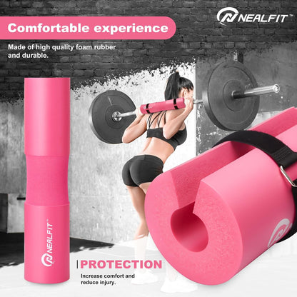 NEALFIT Barbell Pad Squat Pad for Squats—Squat Bar Pad—Great for Weightlifting,Lunges and Hip Thrusts—Foam Sponge Pad—Fit Standard and Olympic Bars Perfectly