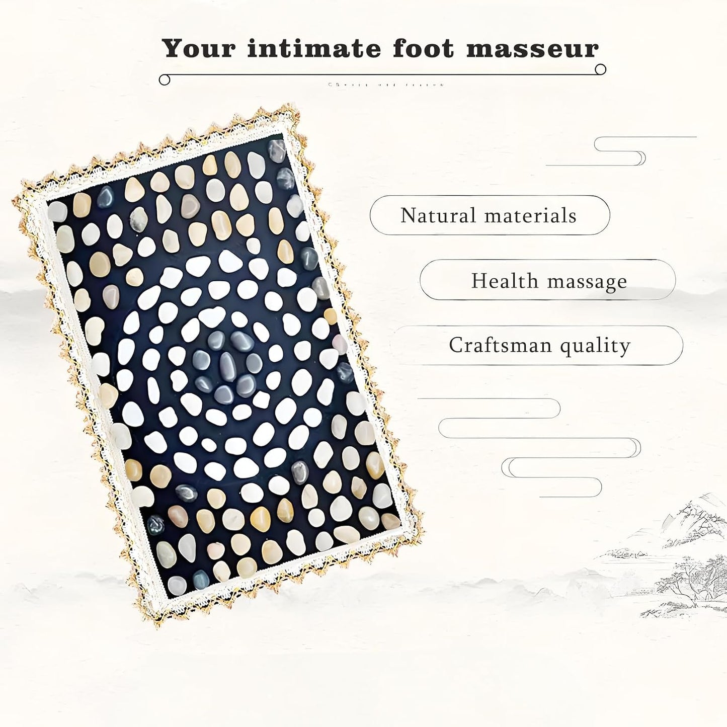 LIYAOLI Wood Foot Massager Mat - Portable Acupressure Pad for Pain Relief, Foldable Pressure Point Relief Tool, Home Spa Therapy Foot Massage Board, Ideal Gift for Seniors