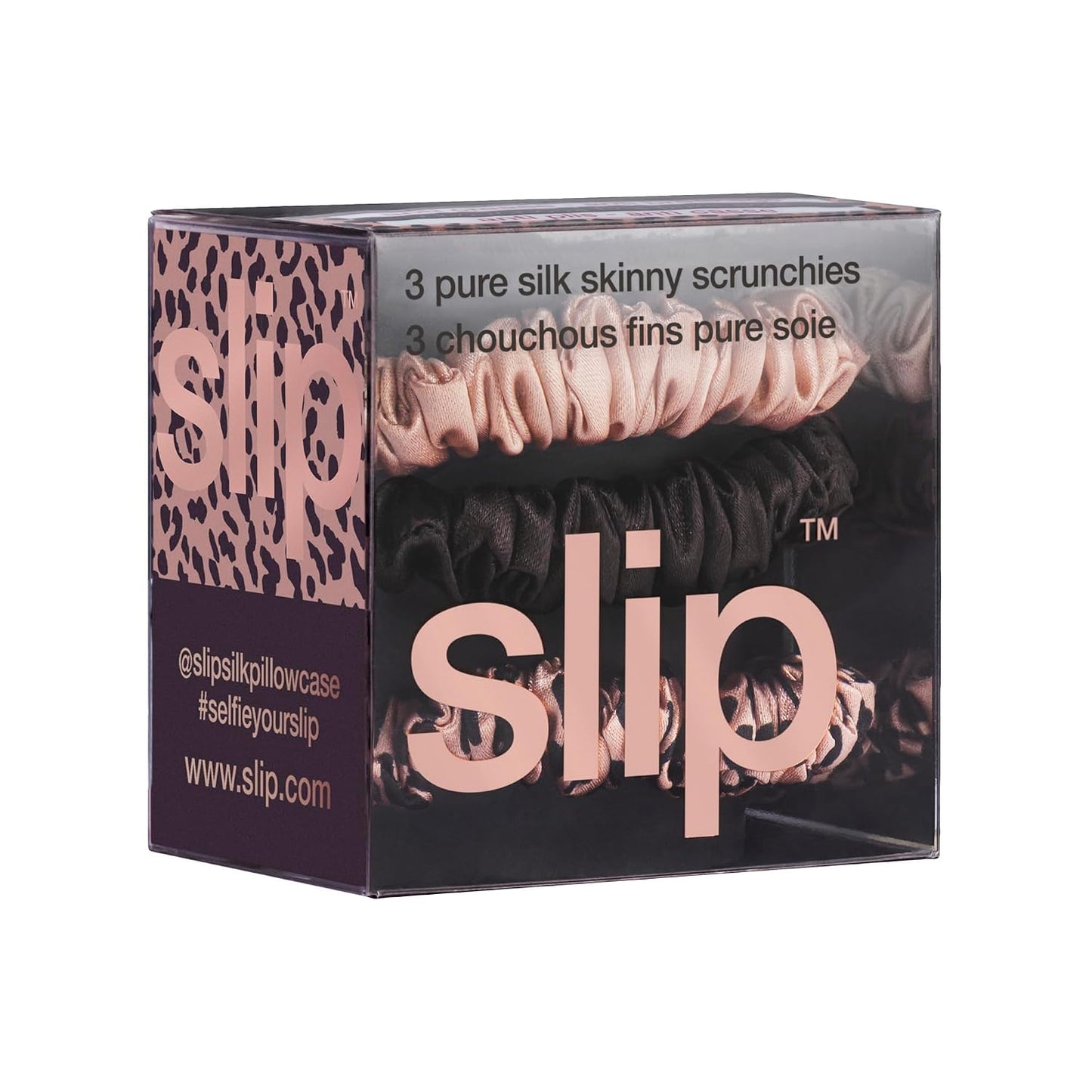 SLIP Amazon Exclusive Skinny Scrunchies: Anti-Crease, Anti-Breakage Slipsilk™ Design Protects Delicate Hair | Includes 3 Pure Silk Scrunchies, Basics