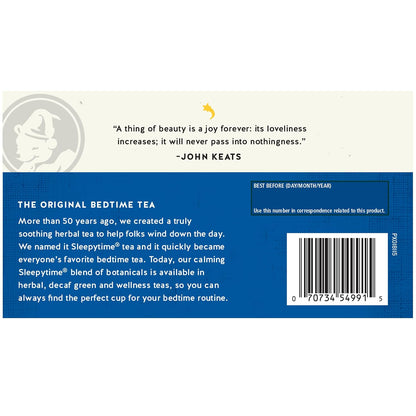 Celestial Seasonings Sleepytime Tea Plus Melatonin, Caffeine Free, Celestial Seasonings Herbal Tea, 18 Bag Box