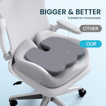 Benazcap Memory Foam Seat Cushion for Office Chair, Ergonomic Chair Cushions for Tailbone Pain Relief, Sciatica & Back Support, Office Chair Cushion & Car Seat Cushion