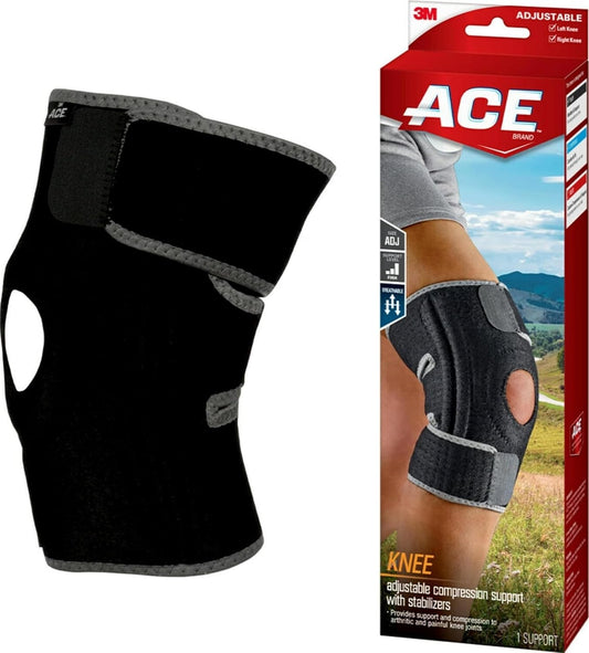 ACE Brand Adjustable Knee Brace with Side Stabilizers Provides Support & Compression to Arthritic and Painful Knee Joints