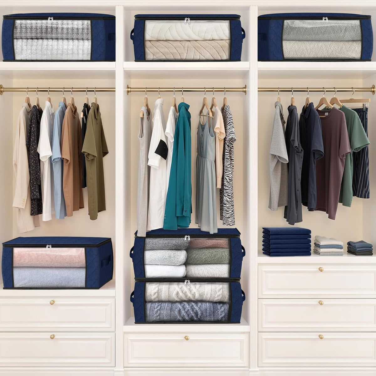 Fab totes Storage Bags for Clothes Blanket Storage Bins with Lids