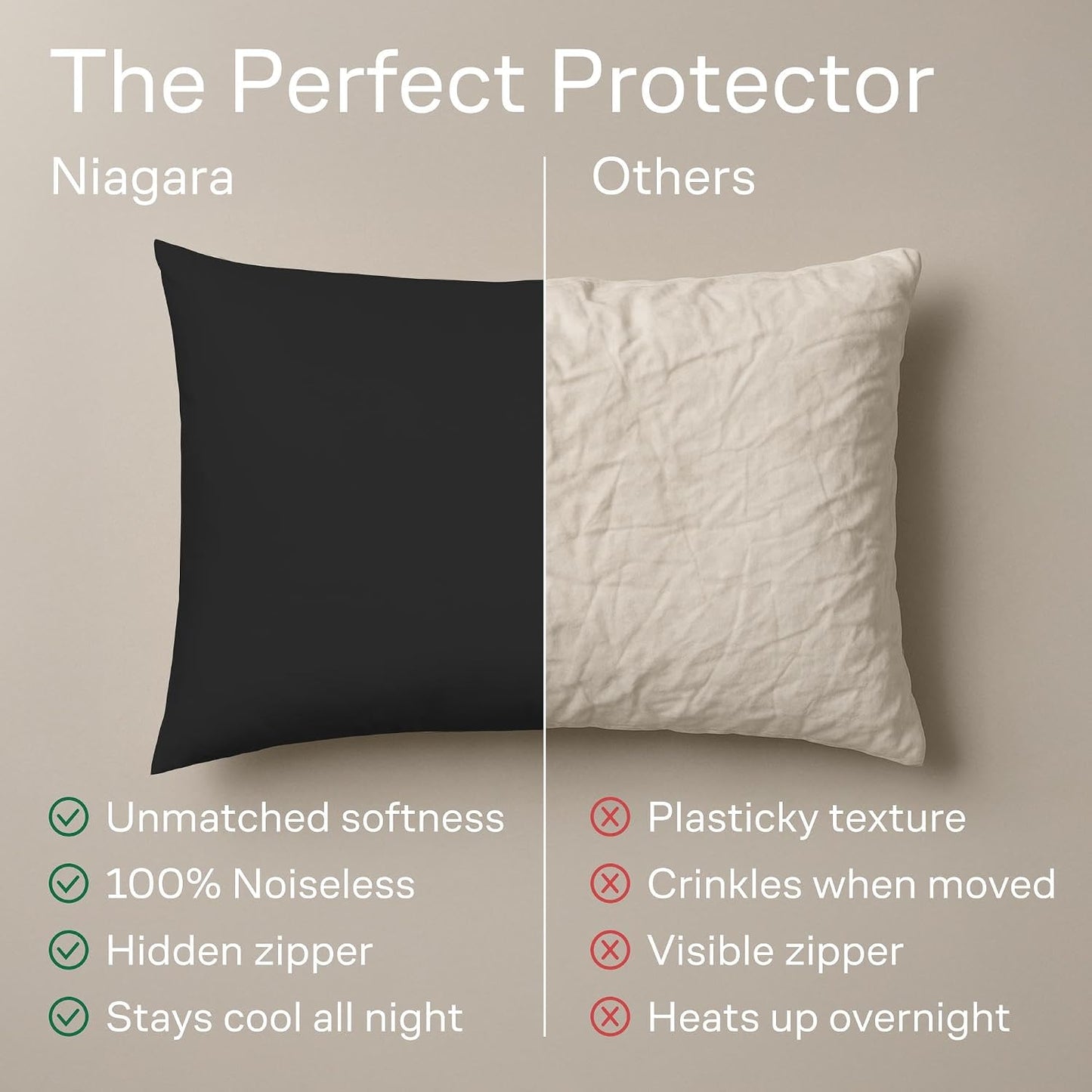 Ultra Soft Pillow Protectors with Zipper Standard Size - Set of 8 Breathable Pillow Covers - 100% Protection Against Stains, Dust & Dirt - Machine Washable (White)