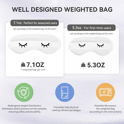 Lyocell Weighted Sleep Eye Mask for Women Men, 5.3oz & 7oz, Cooling, Removable Washable Weighted Bag, Light Blocking Eye Cover, Soft Eye Shade for Travel Essentials, Office Naps, Gift,Purple