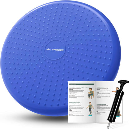 Trideer Wobble Cushion Core Balance Disc, Flexible Seating for Classroom Elementary, Wiggle Seat for Sensory Kids, Balance Pad with Inflation Pump