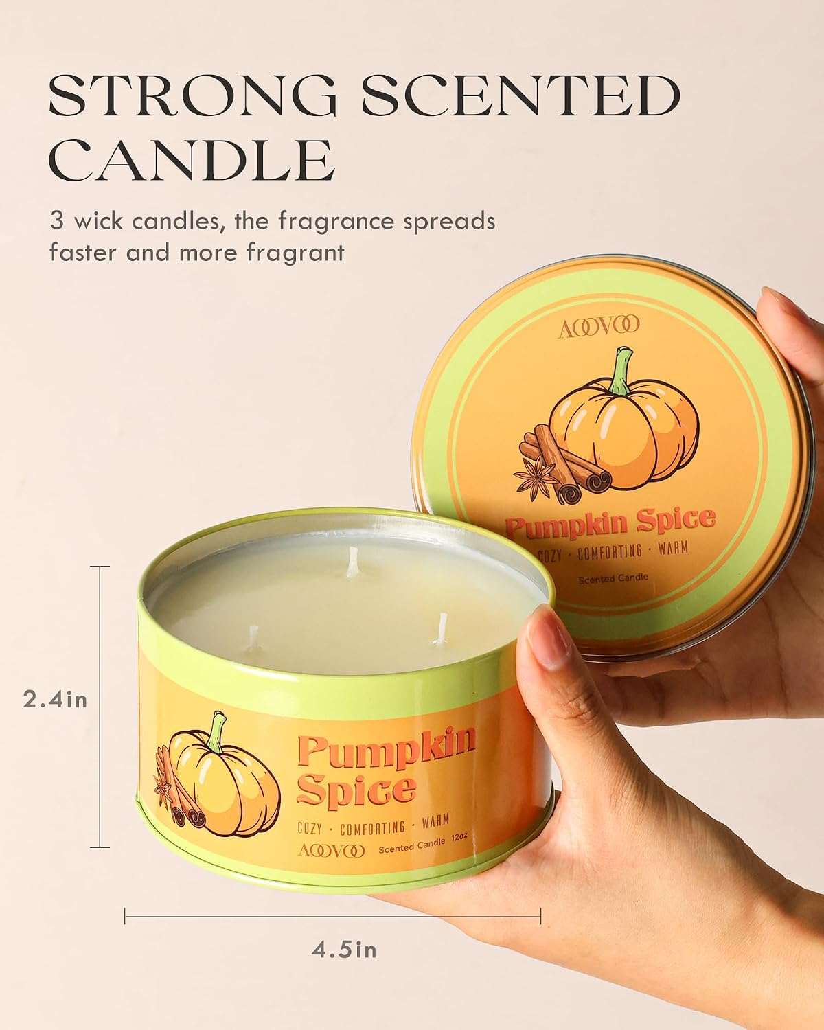 AOOVOO Sage Candle for Cleansing - 3 Wick 12oz Large Scented Candle with Crystals & Sage Leaves Inside, Soy Candles Non Toxic for Meditation Spiritual Gift, Aromatherapy Candle for Women Men