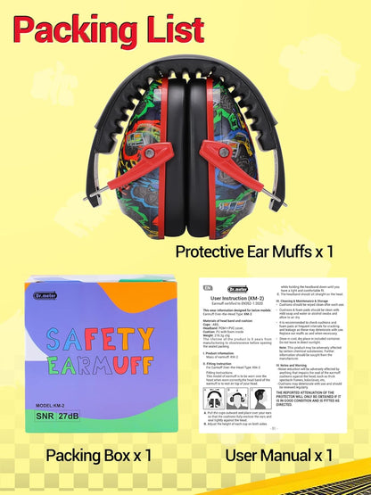 Dr.meter Ear Muffs for Noise Reduction: 27.4SNR Noise Cancelling Headphones for Kids Adults, EM100 Adjustable Hearing Protection Earmuffs for Monster Jam, Autism Sensory, Concerts, Fireworks