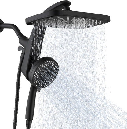 Rain Shower Head with Handheld Showerhead, Black 1.75GPM 460311