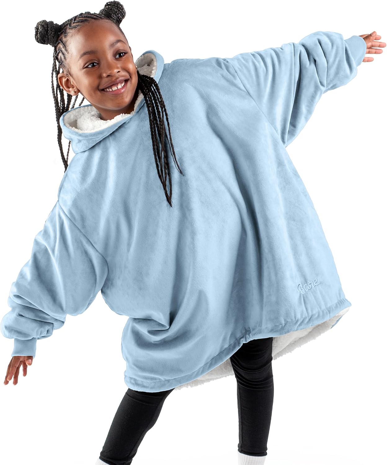 Bare Home Wearable Blanket Hoodie - Soft Plush Sherpa - Warm and Cozy - Oversized Wearable Blanket