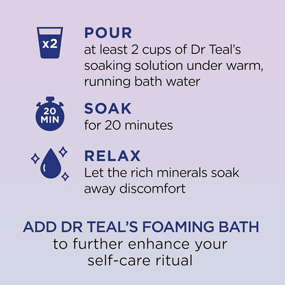Dr Teal's Epsom Salt Magnesium Soak, Sleep Blend with Melatonin, Lavender & Chamomile Essential Oils, 3 lbs