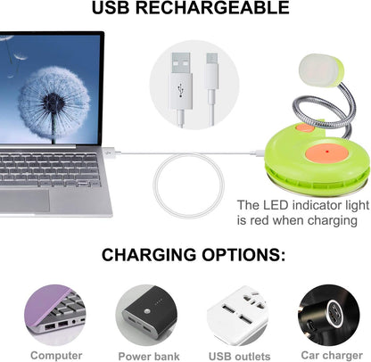 LUXSWAY Rechargeable Reading Book Light for Kids,LED Reading Lights for Books in Bed,Amber Book Light with Magnetic,Flexible Gooseneck,Cute Bookmark Lights for Bookworms-Orange