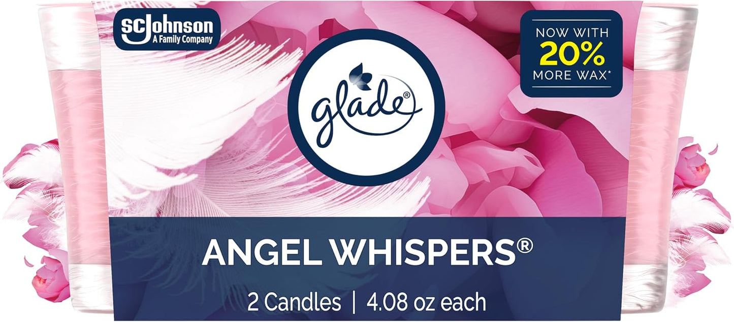 Glade 1-Wick Scented Candle Jar, Clean Linen, Air Freshener Infused with Essential Oils, 4.08 Oz, 2 Count