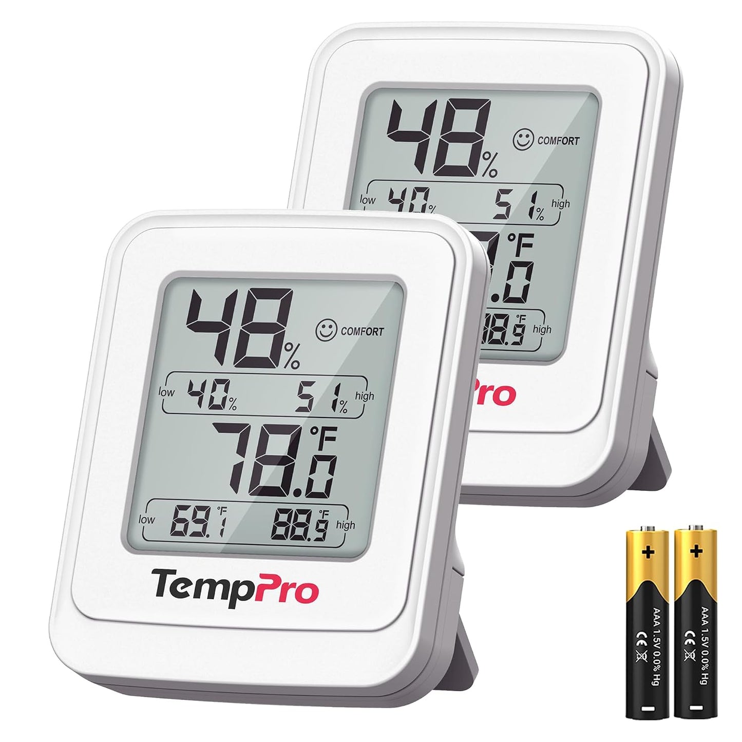 TempPro TP150 Greenhouse Thermometer Hygrometer, IPX5 High-Humidity Resistant Temperature and Humidity Monitor, High/Low Records Humidity Meter for Indoor Grow Tents, Reptile(Previously ThermoPro)