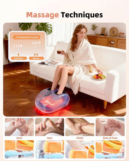 Foot Massager with Heat,Shiatsu Deep Kneading Massager for Plantar Fasciitis, Foot Massage Machine with Multi Massage Modes & Remote Control for Pain Relief (Purple)
