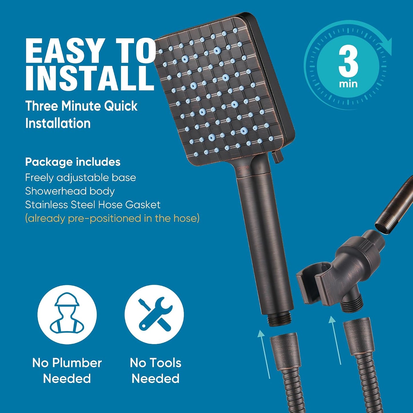 Cobbe Filtered Shower Head with Handheld, High Pressure 6 Spray Mode Showerhead with Filters, Water Softener Filters Beads for Hard Water - Remove Chlorine - Reduces Dry Itchy Skin, Chrome