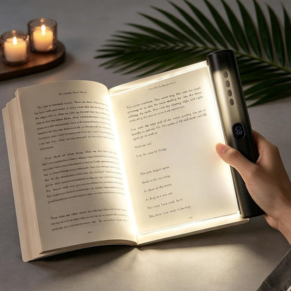 LED Book Light Upgrade, 3 Color Temperatures & Stepless Dimming, USB Rechargeable Reading Light with Timer for Night Reading, Bookish Gifts for Book Lovers (Black)