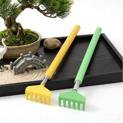 2Pcs Mini Zen Garden Rake Tools, Sand Rake Feng Shui Decoration Miniature Tabletop Rock Sand Zen Garden Accessories for Home Office, DIY Sand Zen Garden Tools Small Rakes for Desktop Decoration