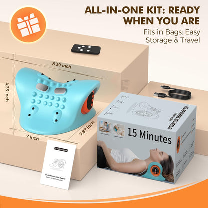 Neck Massager 2026 New Upgrade 3 in 1 Portable Massager with Heat &Comfortable Stretching–Adjustable Intensity for Neck & Shoulder Relaxation at Home, Office, Travel