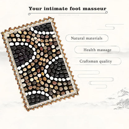 LIYAOLI Wood Foot Massager Mat - Portable Acupressure Pad for Pain Relief, Foldable Pressure Point Relief Tool, Home Spa Therapy Foot Massage Board, Ideal Gift for Seniors