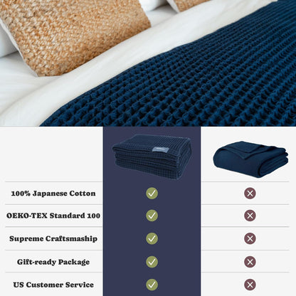 Luxury Organic Japanese Cotton Hair Drying Waffle Towel Wrap for Women | Absorbent, Quick-Dry Head Turban for Shower, Sauna, Spa | Extra Large for Long, Curly, Straight Hair With Button (White, 1 Pc)