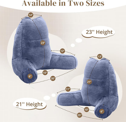 Sasttie Reading Pillows for Sitting in Bed Adult, Back Pillow Bed Sitting Up, Back-Rest Support Cushion for Sit Up on Couch, Sofa, and Floor, Dorm Essentials, Oeko-Tex Certified, Dark Grey