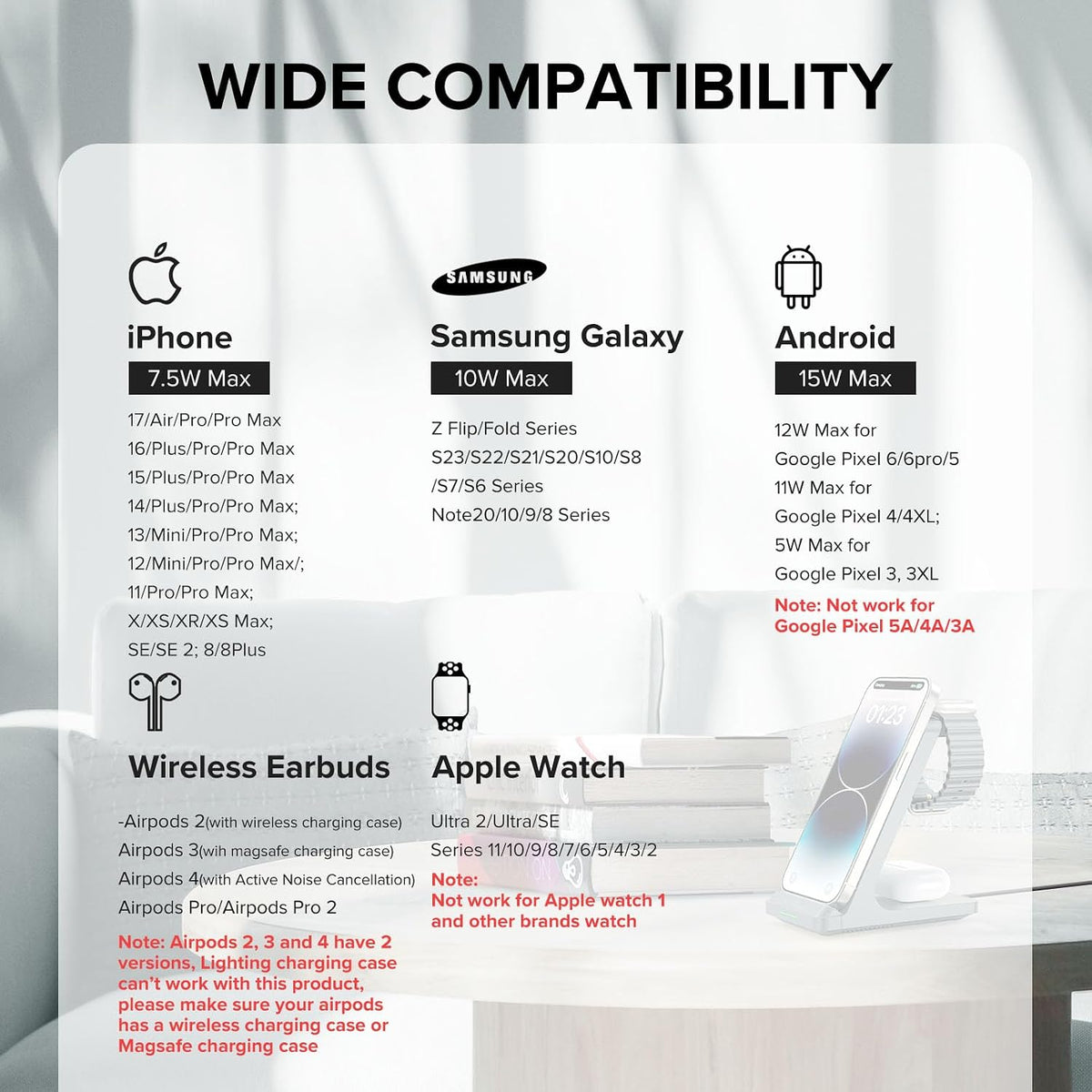 3 in 1 Fast Wireless Charging Station for Multiple Apple Devices