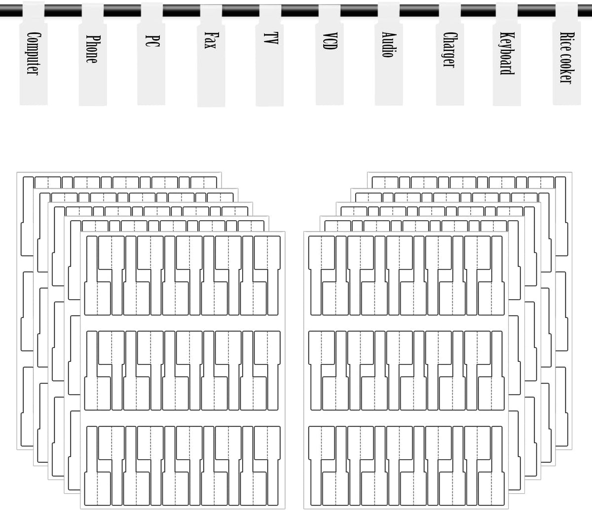 300 Pcs Cable Labels, JIQEZNL Premium 10 Colors Wire Labels Electrical