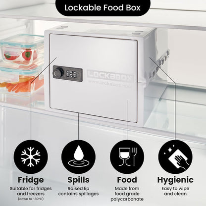Lockabox One™ | Premium Lock Box | Medium Combination Lock Box For Food, Medicine & Home Safety | External Size 12 x 8 x 6.6 inches (Crystal)