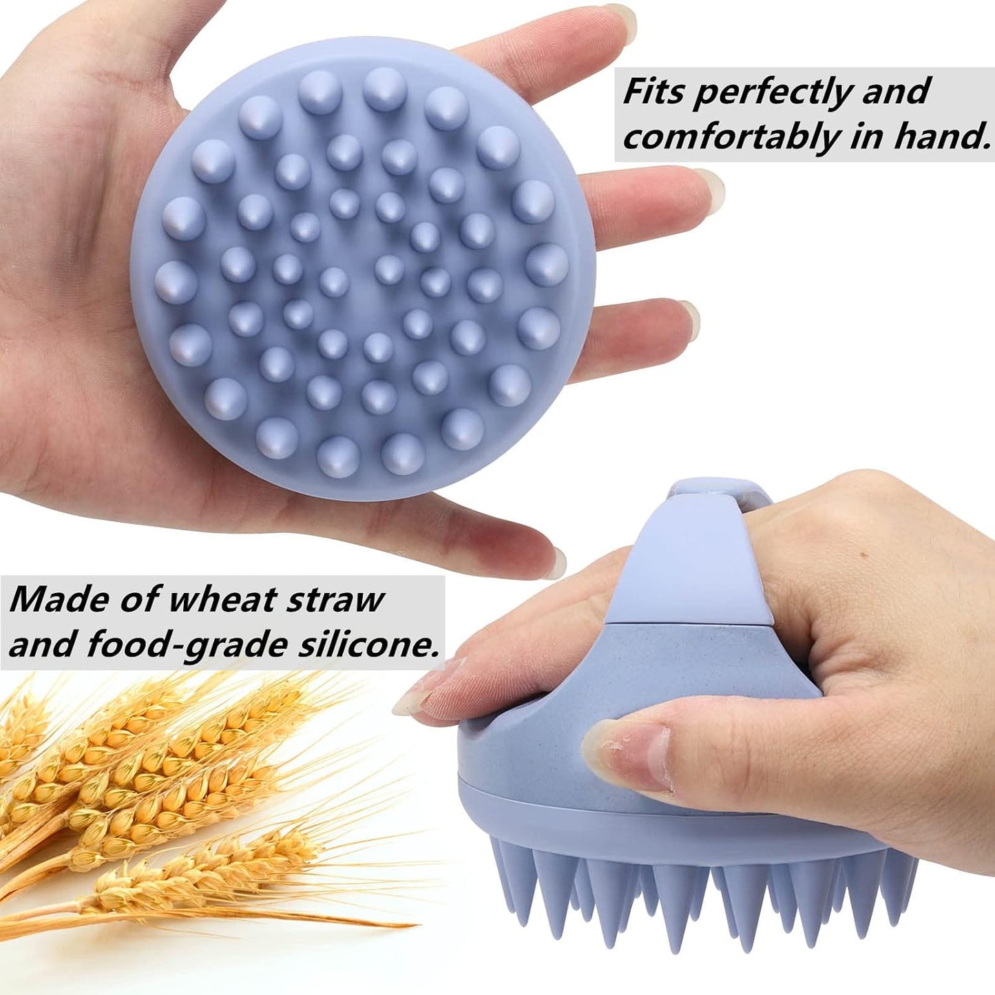 Hair Scalp Massager Shampoo Brush Hair Scrubber Washing Brush Silicone Scalp Exfoliator for Dandruff Removal- Beige
