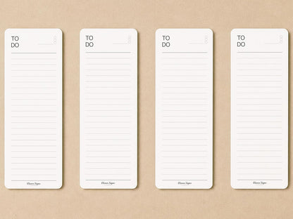 Skinny To Do List Notepad 4 Pack, 2.9" x 8.3", 50 Sheets Each, Undated Daily To Do Planner with Deadline Column, Thick Premium Paper, Cardboard Backing, Minimalist Checklist Memo Pad for Home, Office & School