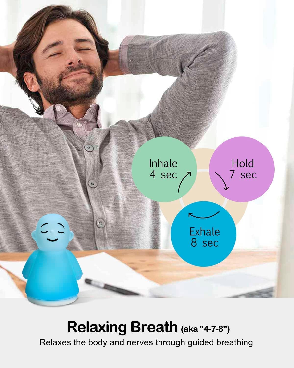 Calm Your Mind for Stress & Anxiety Relief Night Light for Mindfulness - Guided Visual Meditation Tool for Women Men- Relaxing Self Care for Adults Kids