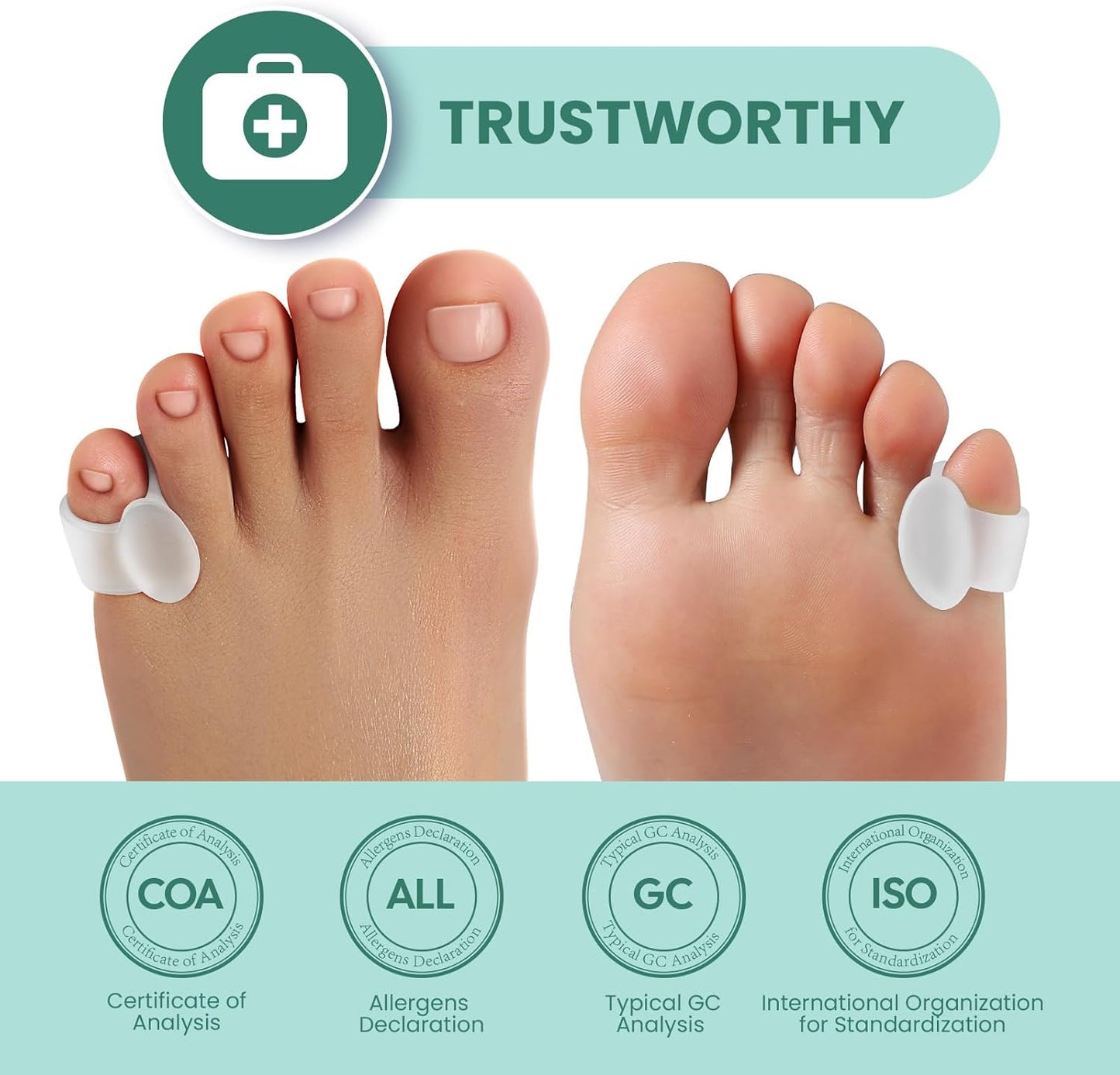 Welnove Gel Toe Separator, Pinky Toe Spacers, Little Toe Cushions, Small Toe Sleeves for Preventing Rubbing & Reducing Pressure (Pack of 12, Transparent)
