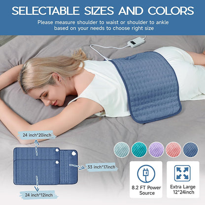 Heating Pad for Period Cramps, Heating Pad for Back/Neck/Shoulder Muscle Pain, 6 Heating & 4 Timer Setting, Auto Shut Off, Dry/Moist Heat & Machine Washable, Birthday Christma s Gifts for Women Mom