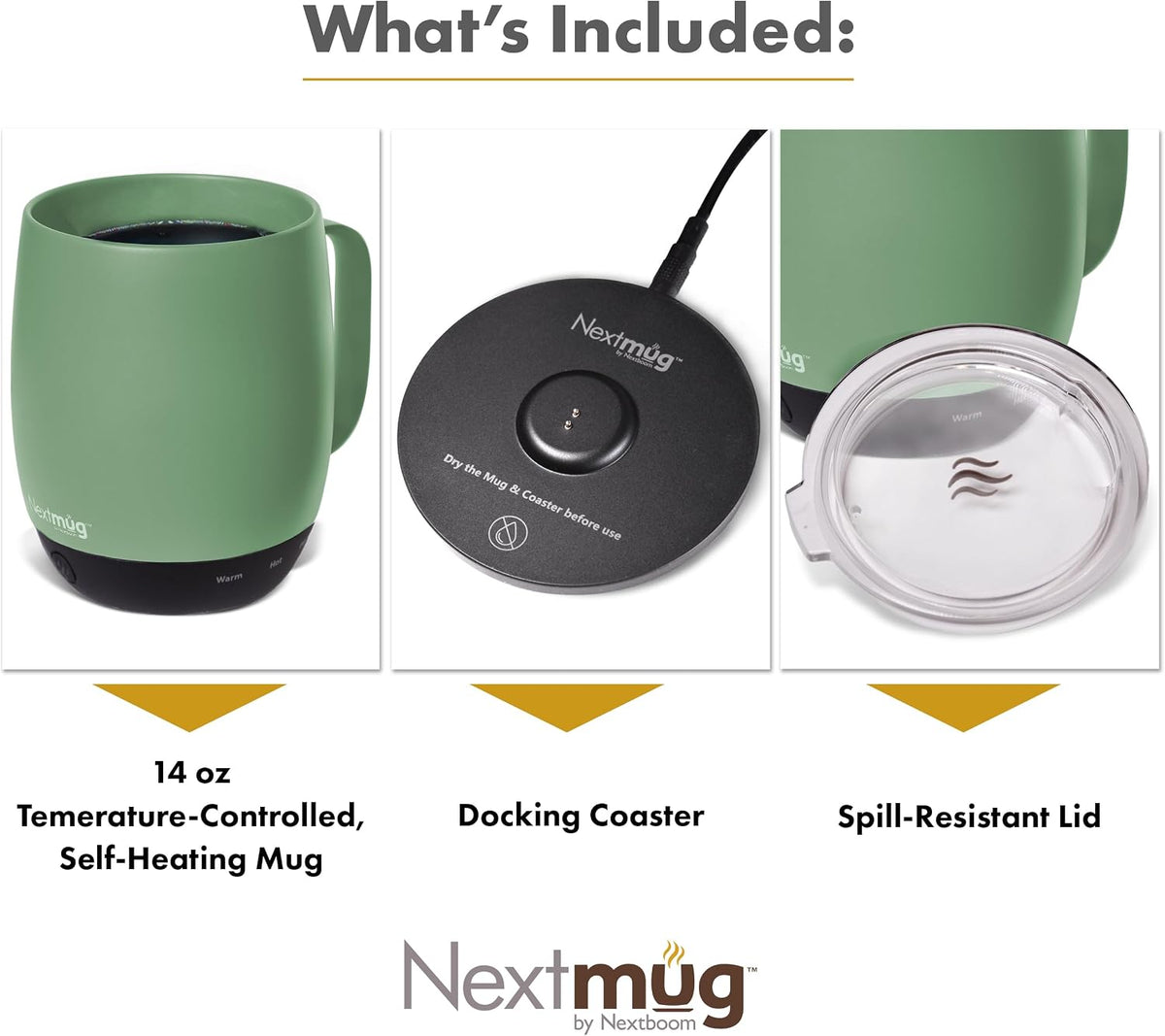 Nextmug - Temperature-Controlled, Self-Heating Coffee Mug
