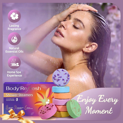 Shower Steamers Aromatherapy-8 Pack Shower Bombs with Essential Oils, Mothers Day Gifts for Mom Wife, Birthday Gifts for Women Self Care Relaxation Home SPA Teacher Appreciation Gift (Green)