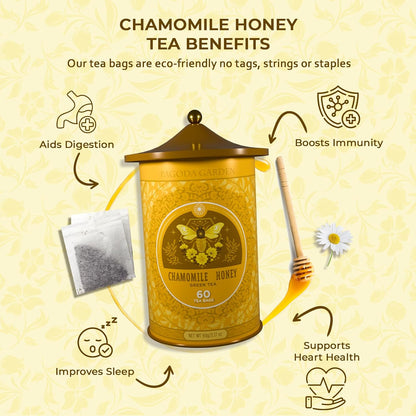 Life Plus Style Gourmet Pagoda Garden Chamomile Lavender Herbal Tea Caffeine Free Hot or Iced Floral Blend Natural Delicious Sleep Tea 60 Tea Bags