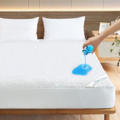 Queen Mattress Protector Waterproof Cover Absorbent Fitted Sheet up - 18'' Deep Pocket Mattress Cover Queen Size Bed Sheets, Terry Machine Wash Protection Mattress Protector