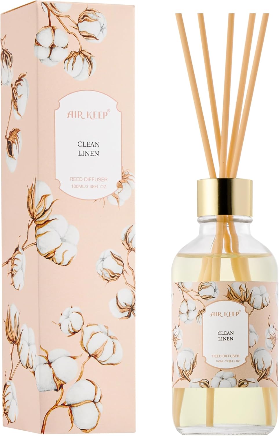 Airkeep Reed Diffuser Oil Set with Reed Sticks,Citrus Aromatherapy Oil Scent Diffuser for Home Office Bathroom Decoration Perfume and Gifts 3.38oz/100ml