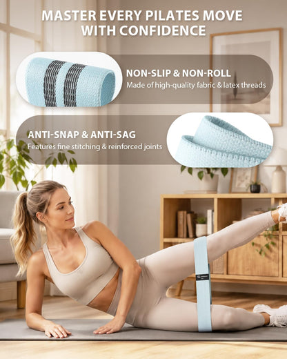 LIONSCOOL Pilates Ring Set – 14" Anti-Deformation Magic Circle with Padded Handles, Mini Ball, Resistance Bands, Guide & Bag