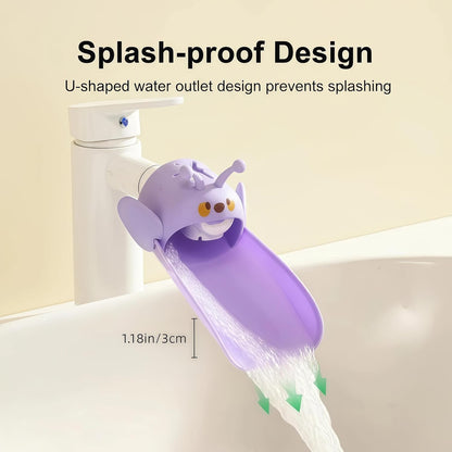 2 Pack Faucet Extender for Toddlers, Silicone Faucet Extender, Easy Install Faucet Sink Spout Extender for Kids, Hand Washing Fits Standard and Gooseneck (Purple & Yellow)
